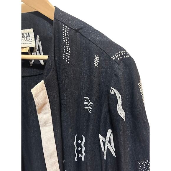 VTG R & M Richards Vintage shirt short sleeve black white open front blouse - Picture 3 of 7